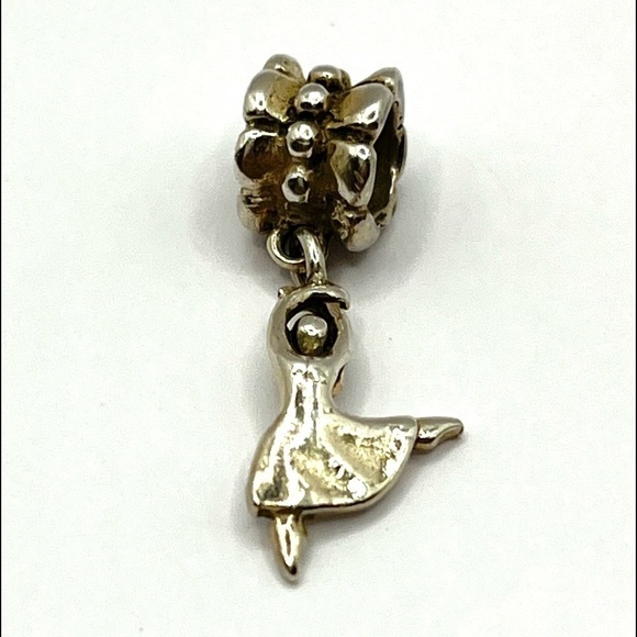 Ballerina Charm 925 Sterling Silver for Necklace or Bracelet Dancer Charm - Picture 2 of 8